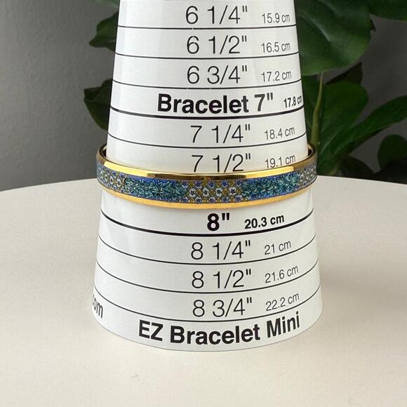 💎✨ Authentic Hermes Plated Narrow Bangle Bracelet Blue 7 3/4" - Picture 3 of 4